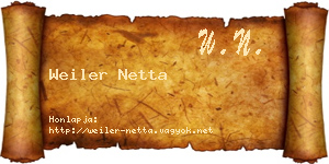 Weiler Netta névjegykártya